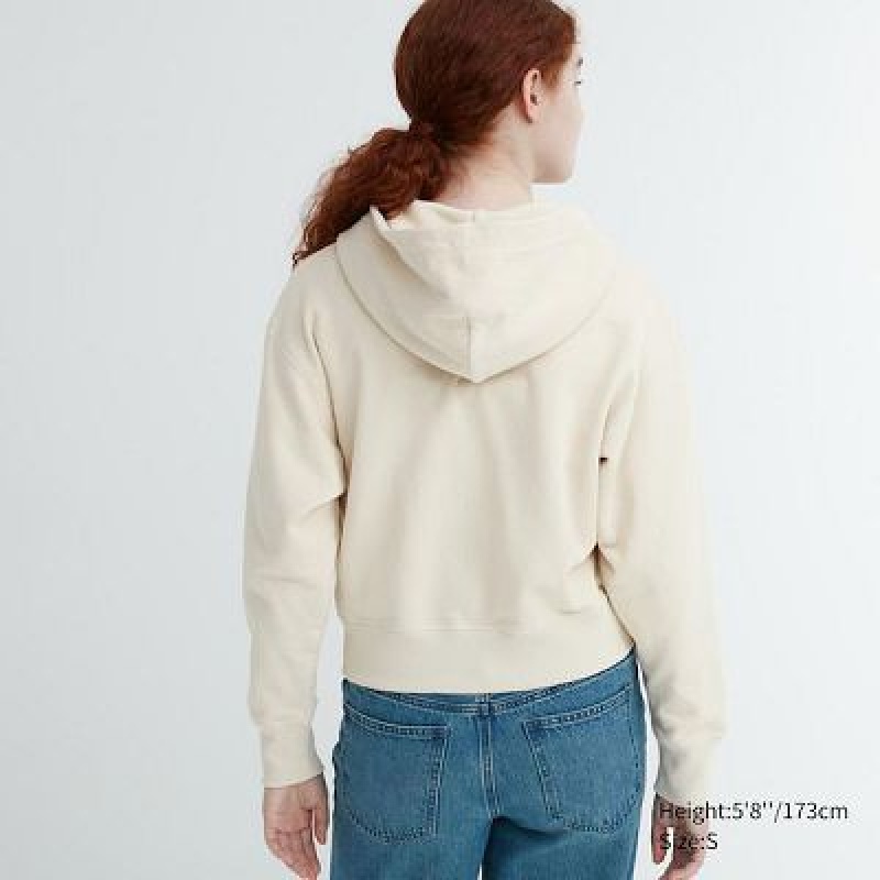 Sudadera con Capucha Uniqlo Sweat Full-Zip Long-Sleeve Mujer Blancas | 476021_PE