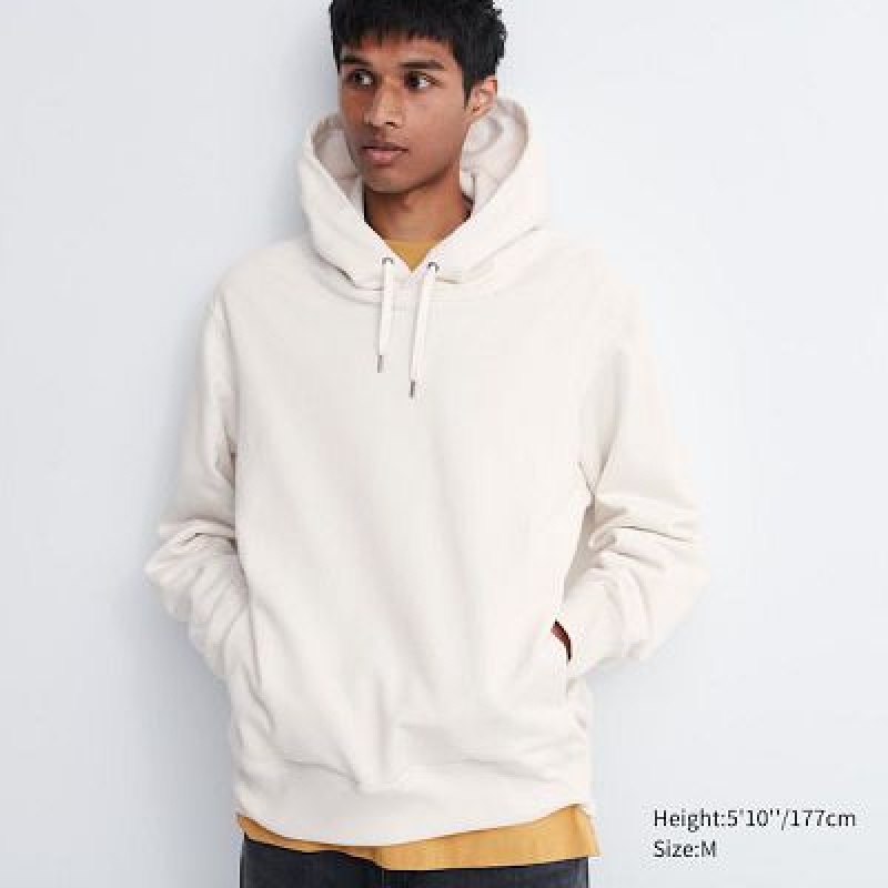 Sudadera con Capucha Uniqlo Sweat Pullover Long-Sleeve Hombre Blancas | 749612_PE