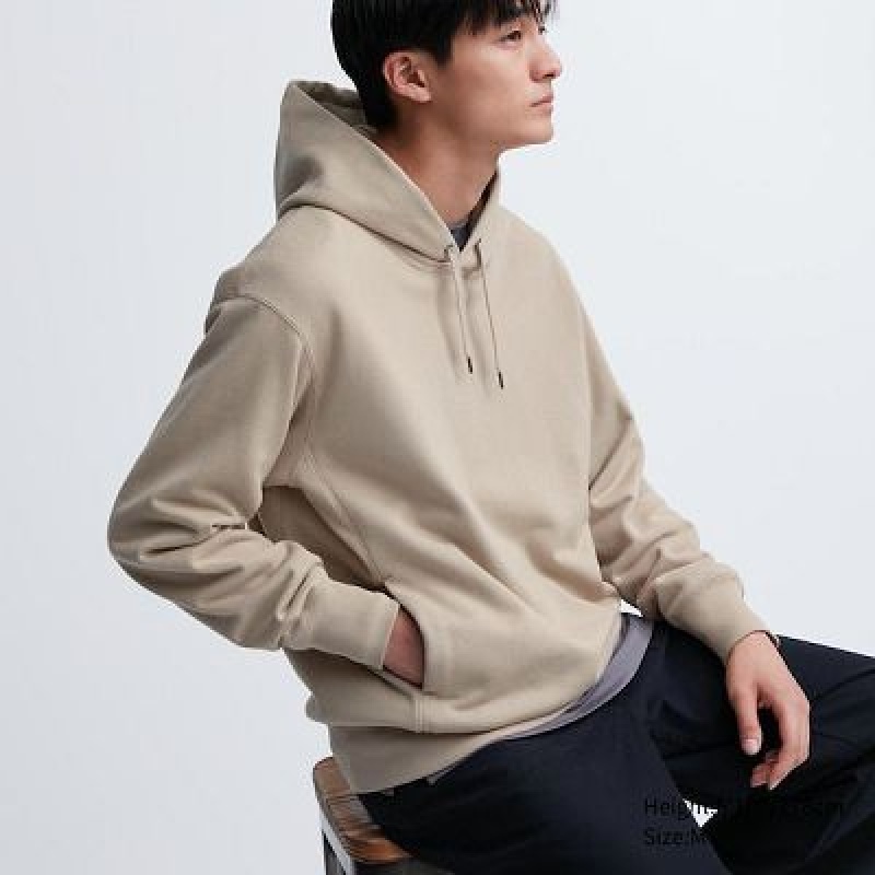 Sudadera con Capucha Uniqlo Sweat Pullover Long-Sleeve Hombre Beige | 986352_PE