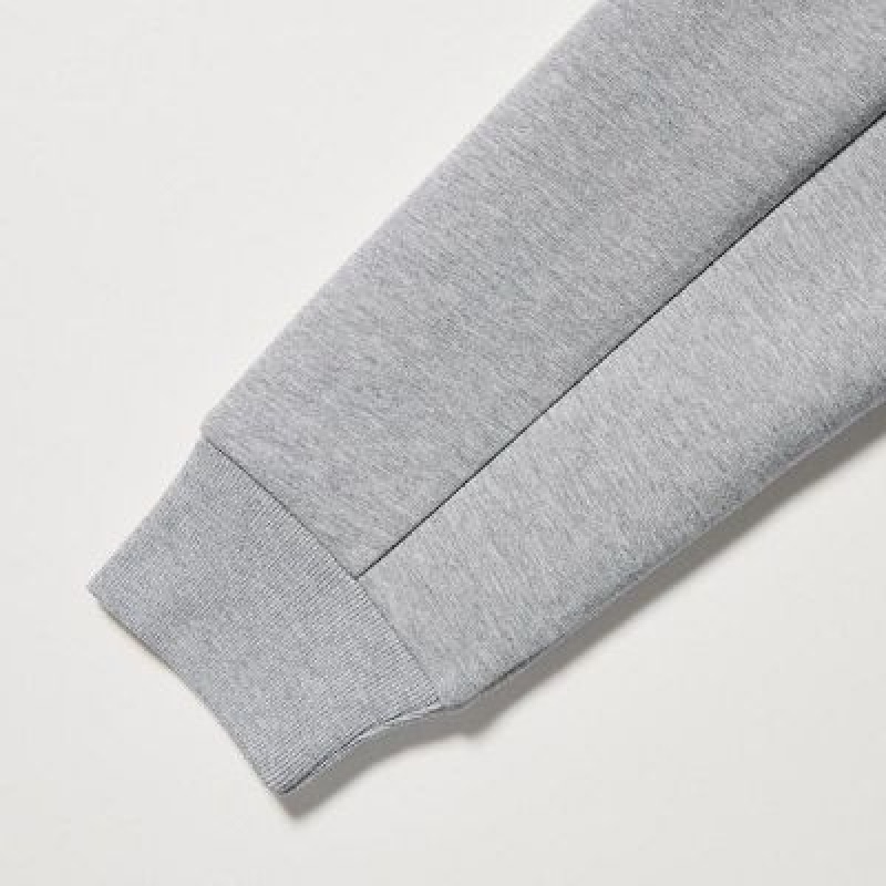 Sudadera con Capucha Uniqlo Ultra Stretch Dry Sweat Long-Sleeve Full-Zip Niños Gris | 298651_PE