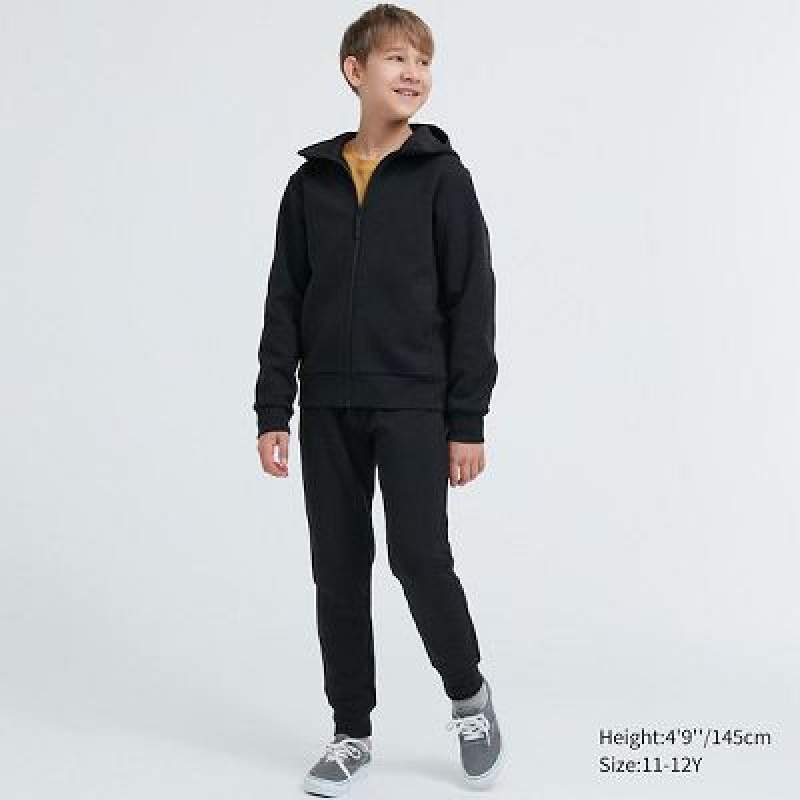 Sudadera con Capucha Uniqlo Ultra Stretch Dry Sweat Long-Sleeve Full-Zip Niños Gris | 894206_PE