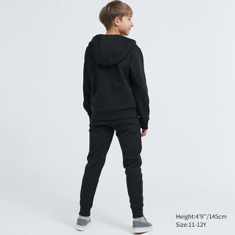 Sudadera con Capucha Uniqlo Ultra Stretch Dry Sweat Long-Sleeve Full-Zip Niños Negras | 174953_PE