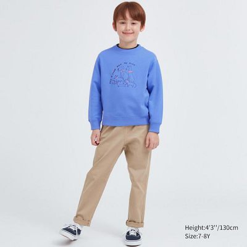 Sudaderas Uniqlo Ultra Stretch Estampadas Long-Sleeve Niños Azules | 325198_PE