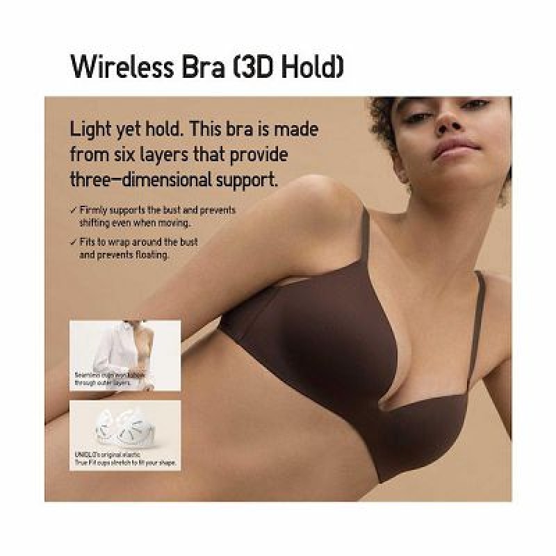 Sujetadores Uniqlo Wireless (3D Hold) Mujer Negras | 438712_PE