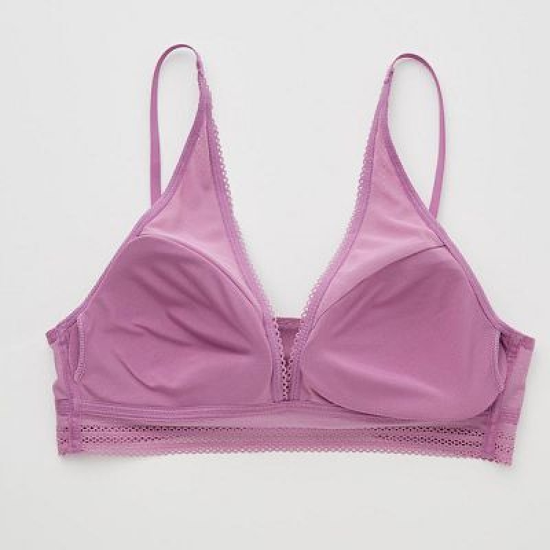 Sujetadores Uniqlo Wireless (Plunging Relax, Lace) Mujer Negras | 756298_PE