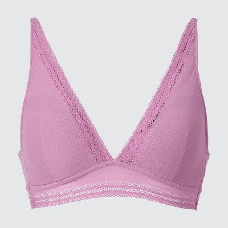 Sujetadores Uniqlo Wireless (Plunging Relax, Lace) Mujer Azul Marino | 903845_PE