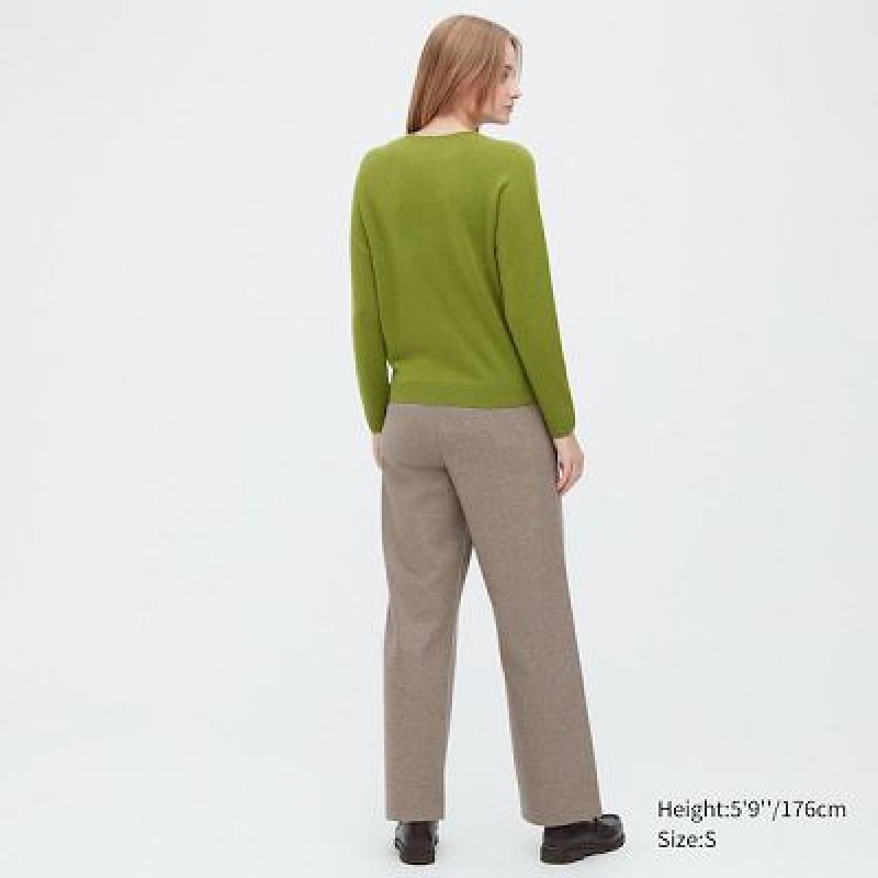 Suéteres Uniqlo 3D Knit Cashmere Crew Neck Long-Sleeve Mujer Blancas | 73468_PE