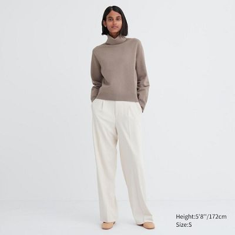 Suéteres Uniqlo 3D Knit Souffle Yarn Long-Sleeve Mujer Blancas | 12937_PE