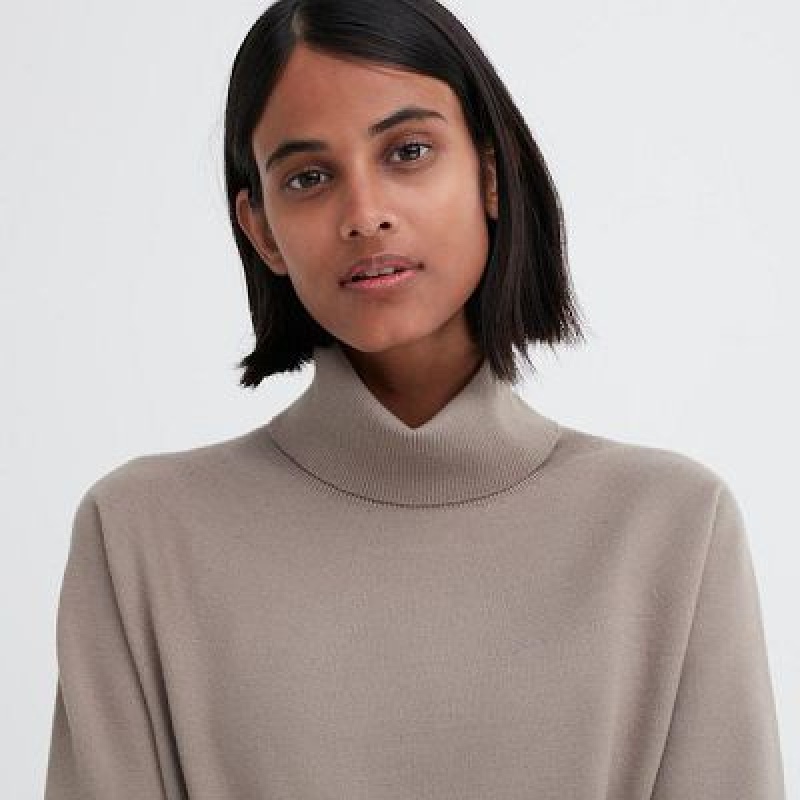 Suéteres Uniqlo 3D Knit Souffle Yarn Long-Sleeve Mujer Negras | 86439_PE