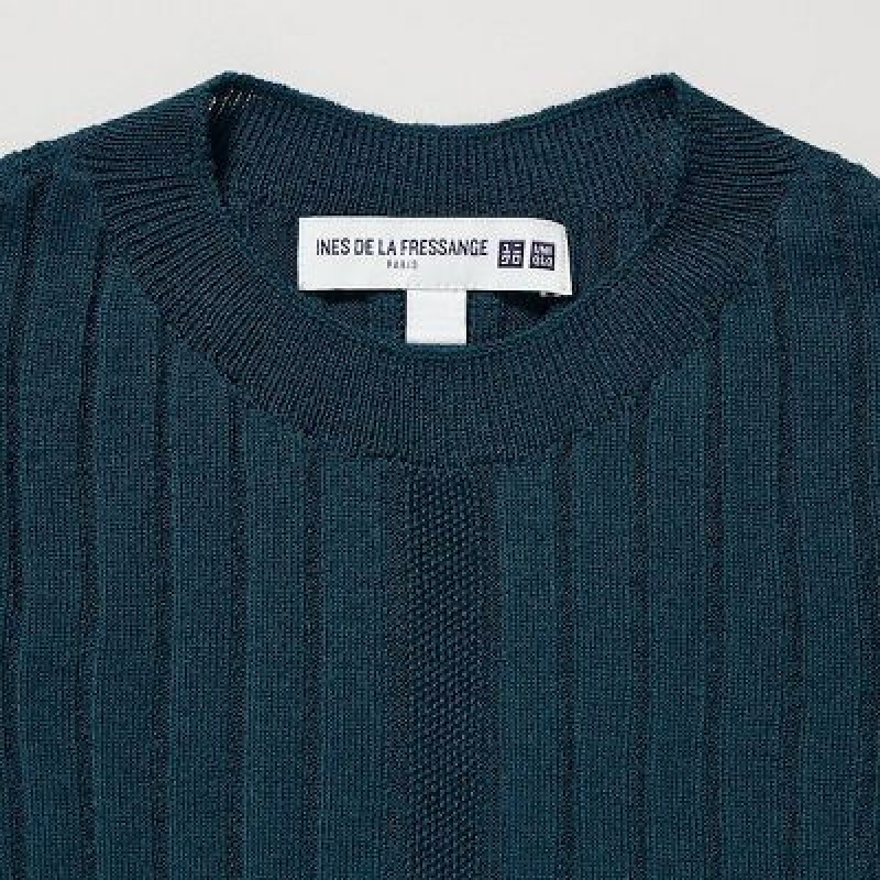 Suéteres Uniqlo 3D Knit Wide Acanalado Crew Neck Mujer Naranjas | 487160_PE