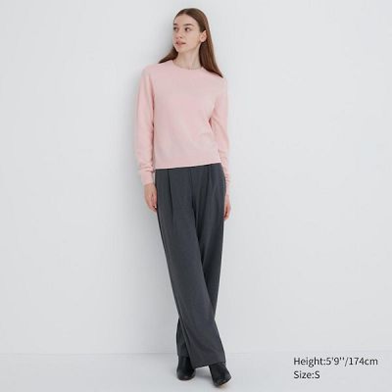 Suéteres Uniqlo Cashmere Crew Neck Long-Sleeve Mujer Azules | 856342_PE