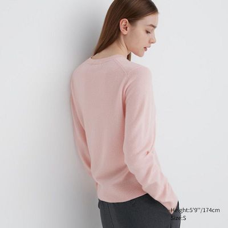 Suéteres Uniqlo Cashmere Crew Neck Long-Sleeve Mujer Azules | 856342_PE