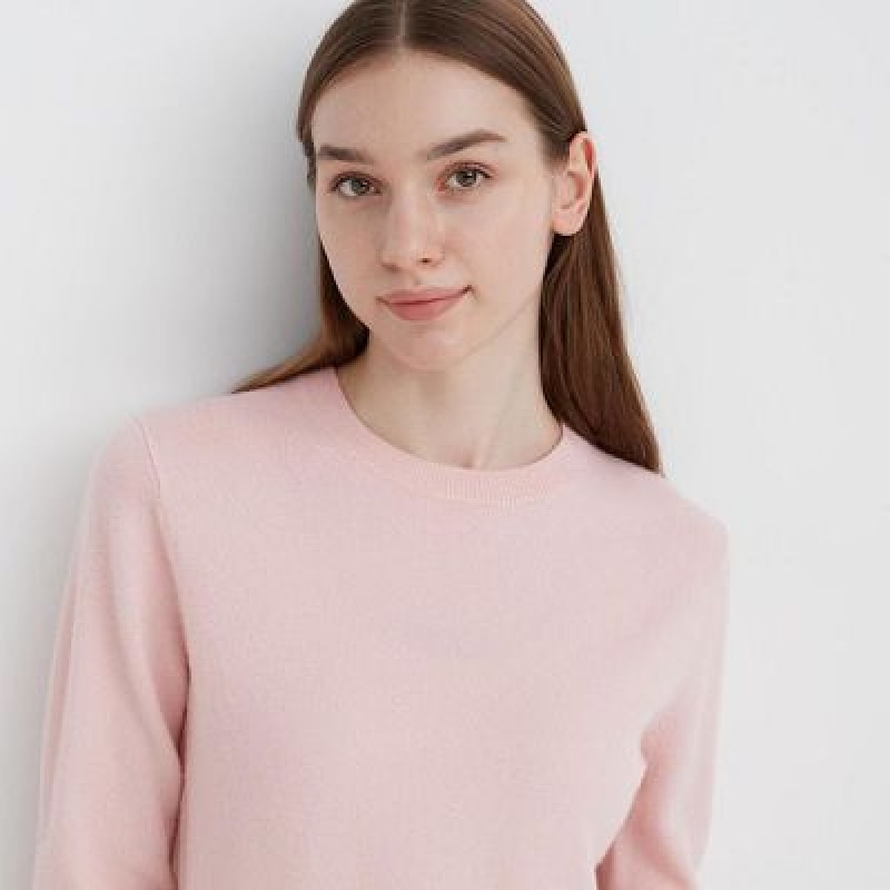 Suéteres Uniqlo Cashmere Crew Neck Long-Sleeve Mujer Azules | 856342_PE