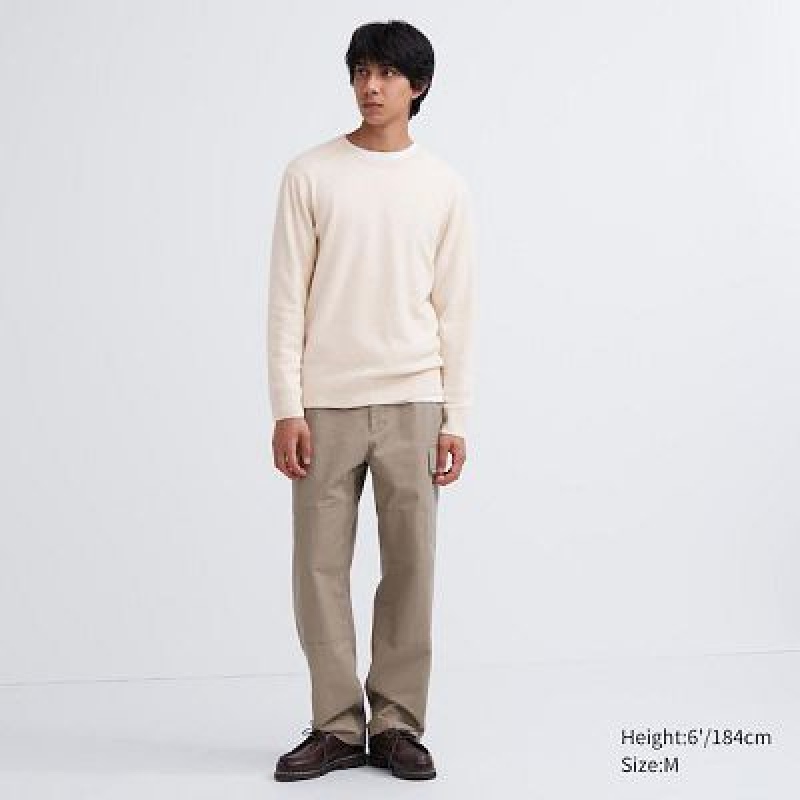 Suéteres Uniqlo Cashmere Crew Neck Long-Sleeve Mujer Natural | 647329_PE