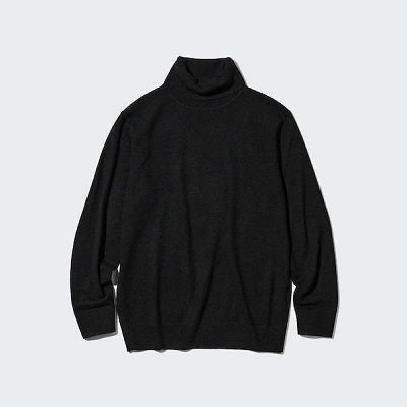 Suéteres Uniqlo Cashmere Turtleneck Long-Sleeve Hombre Negras | 829603_PE