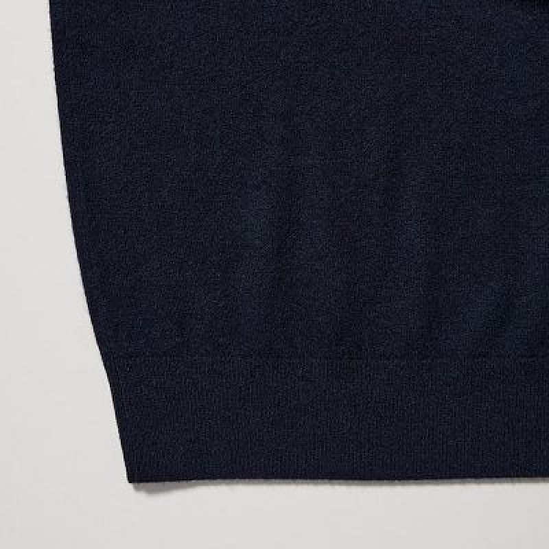 Suéteres Uniqlo Cashmere Turtleneck Long-Sleeve Hombre Azul Marino | 735980_PE