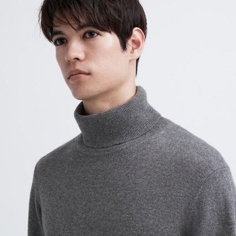 Suéteres Uniqlo Cashmere Turtleneck Long-Sleeve Hombre Blancas | 437685_PE