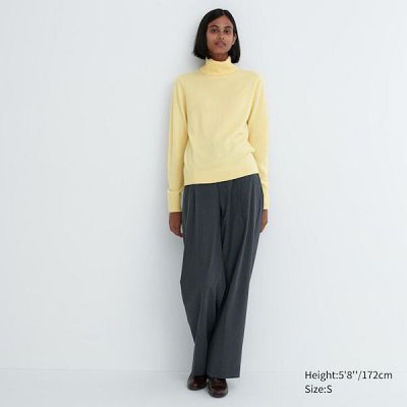 Suéteres Uniqlo Cashmere Turtleneck Mujer Blancas | 193854_PE