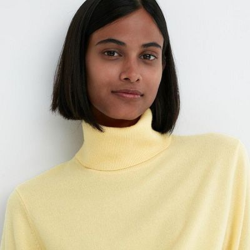 Suéteres Uniqlo Cashmere Turtleneck Mujer Blancas | 193854_PE