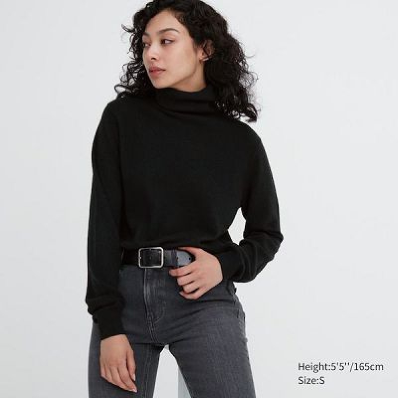 Suéteres Uniqlo Cashmere Turtleneck Mujer Negras | 401983_PE