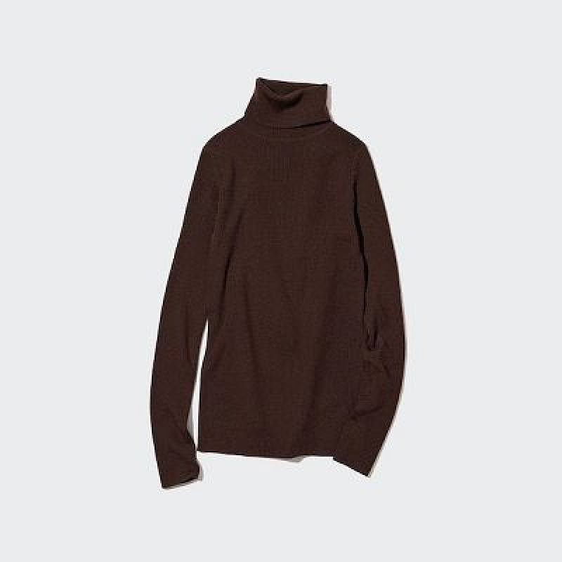 Suéteres Uniqlo Extra Fine Merino Acanalado Turtleneck Long-Sleeve Mujer Blancas | 495386_PE