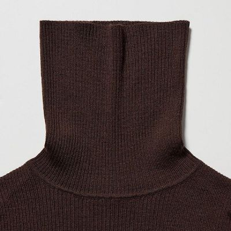 Suéteres Uniqlo Extra Fine Merino Acanalado Turtleneck Long-Sleeve Mujer Blancas | 495386_PE