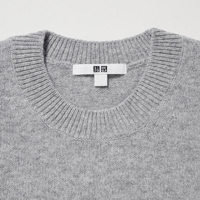 Suéteres Uniqlo Premium Lambswool Crew Neck Long-Sleeve Mujer Blancas | 975832_PE