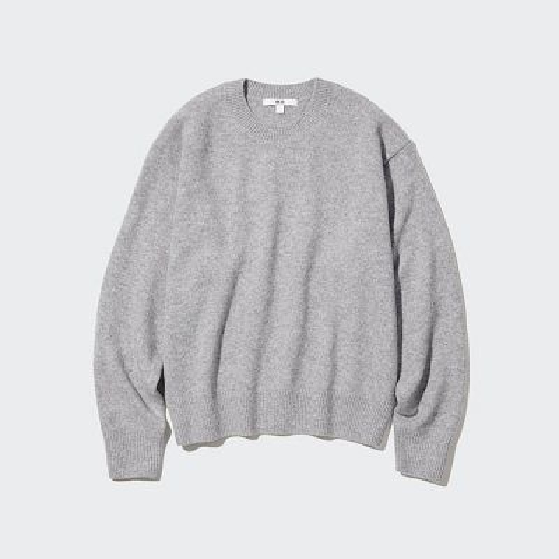 Suéteres Uniqlo Premium Lambswool Crew Neck Long-Sleeve Mujer Rosas | 387102_PE