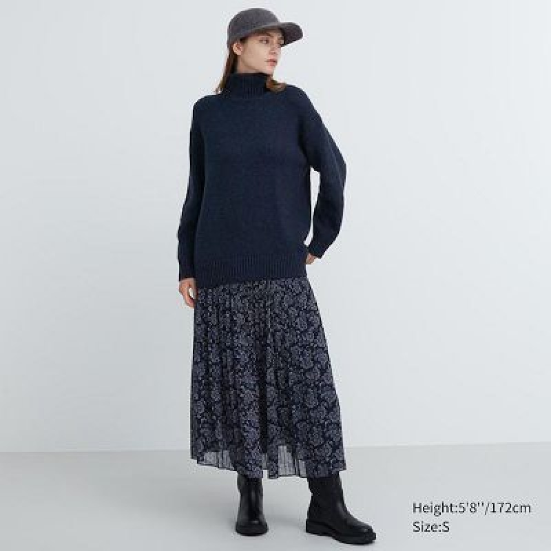 Suéteres Uniqlo Soft Knit High Neck Long-Sleeve Mujer Blancas | 508419_PE