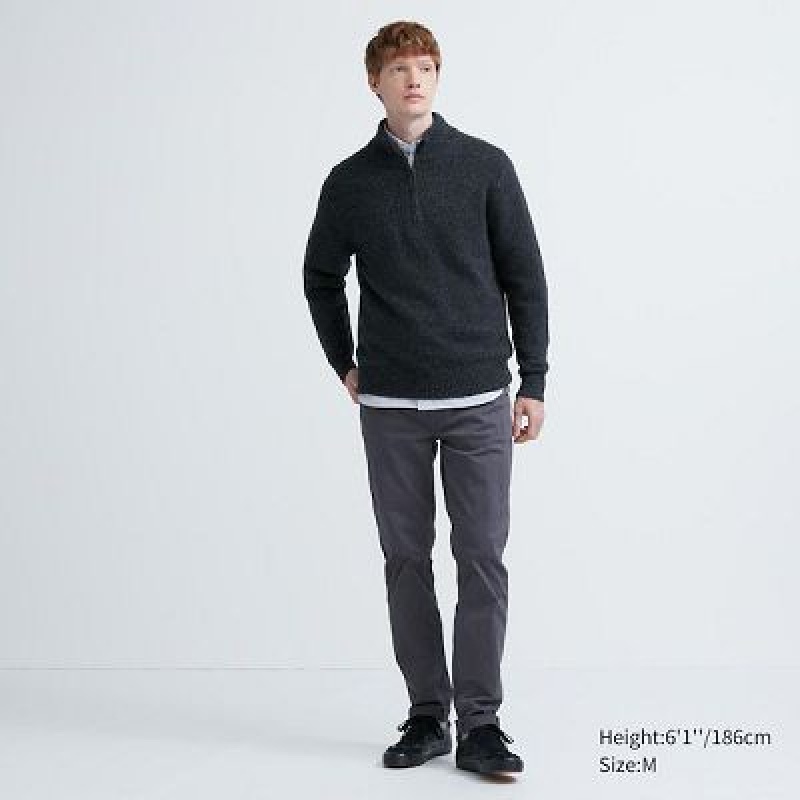 Suéteres Uniqlo Souffle Yarn Long-Sleeve Half-Zip Hombre Azules | 259031_PE