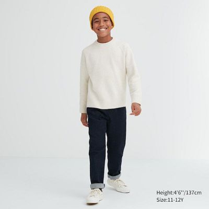 Suéteres Uniqlo Souffle Yarn Long-Sleeve Niños Rosas | 328615_PE