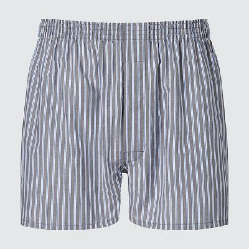 Trunks Uniqlo Woven A Rayas Hombre Azules | 941508_PE