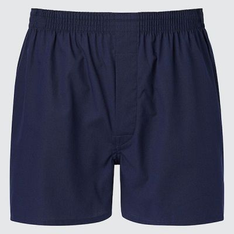 Trunks Uniqlo Woven Broadcloth Boxers Hombre Azul Marino | 362795_PE