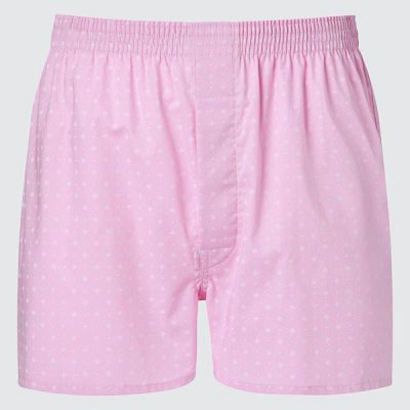 Trunks Uniqlo Woven Small Patterned Hombre Rosas | 642750_PE