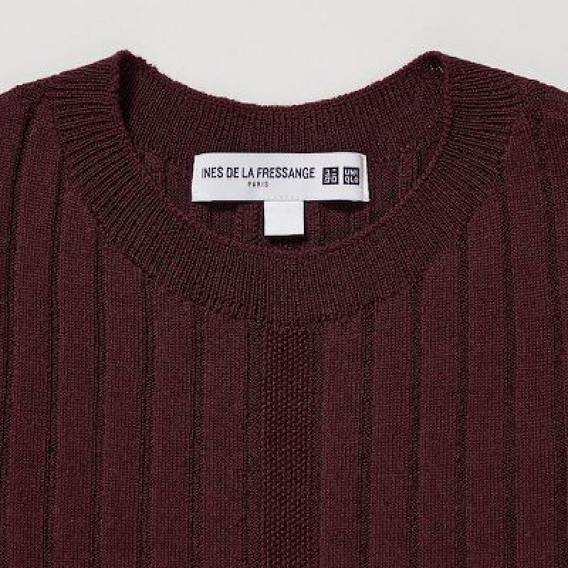 Vestido Uniqlo 3D Knit Acanalado Crew Neck Long-Sleeve Mujer Negras | 254107_PE