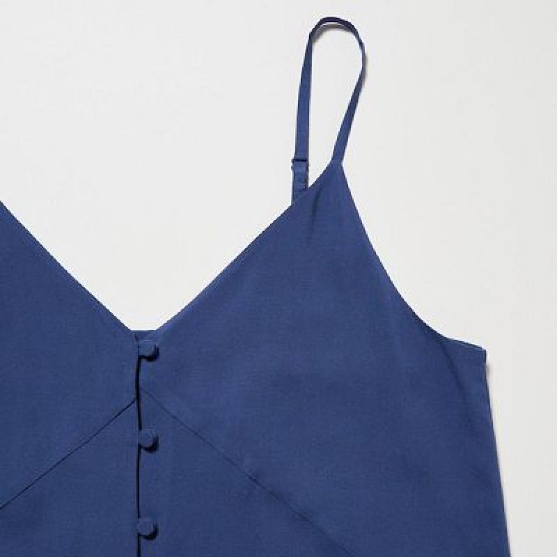 Vestido Uniqlo Button Down Camisole Flare Mujer Azules | 356087_PE