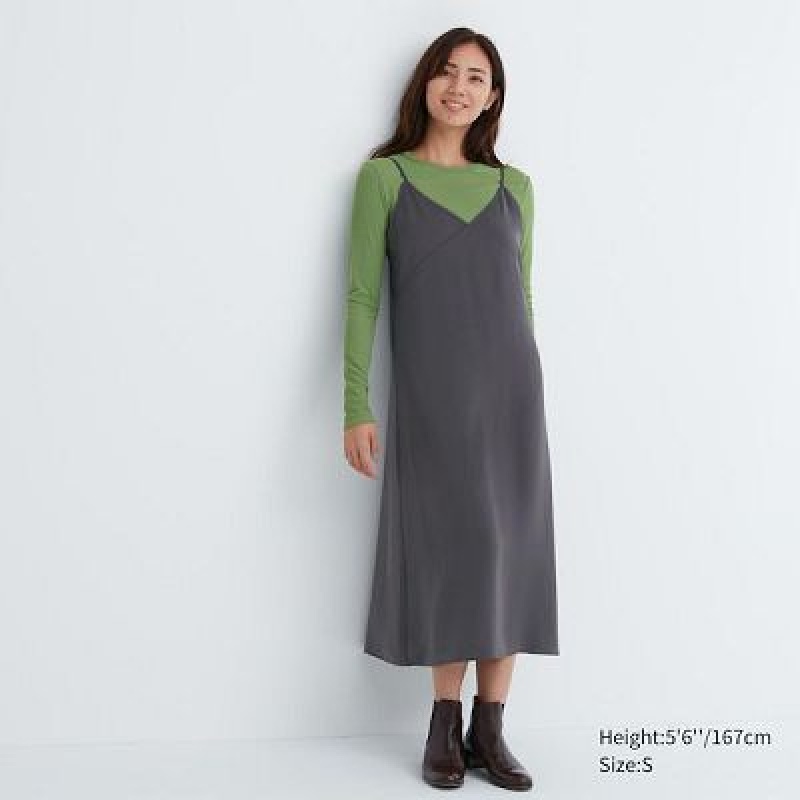 Vestido Uniqlo Camisole Midi Mujer Gris | 239086_PE