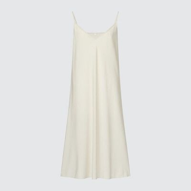 Vestido Uniqlo Chiffon Plisado Long-Sleeve Mujer Blancas | 65417_PE